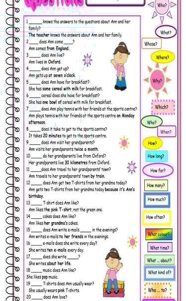 WH questions worksheet