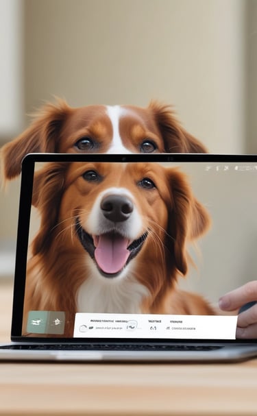 a dog looking at the camera