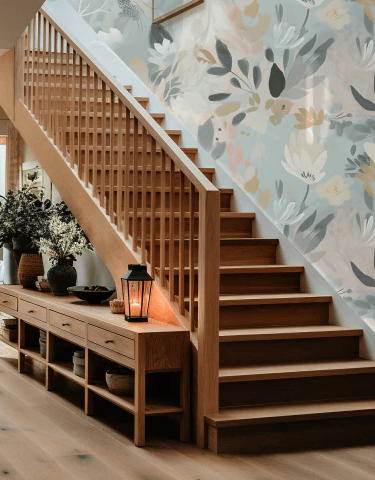 Vinilo empapelado escalera