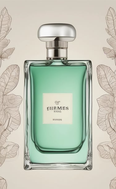 A glass perfume bottle labeled 'ECLAT mademoiselle' from Oriflame Sweden is prominently displayed, standing on a reflective surface. The background features a gradient of vibrant colors including purple, blue, green, yellow, and orange, creating a colorful and artistic setting.