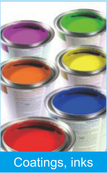 a group of paint cans with different colors and colors of paint