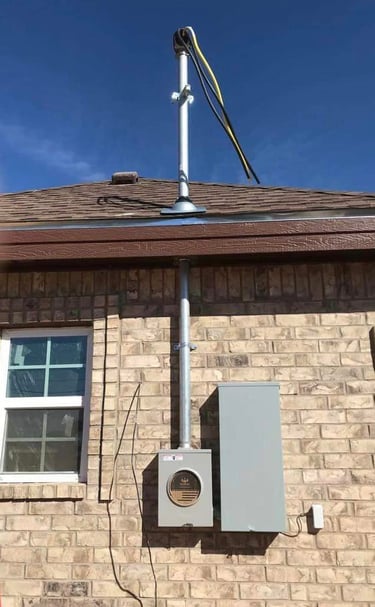 new electrical mast and electrical panel