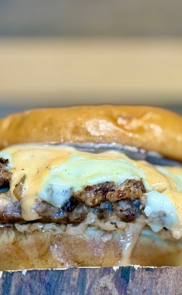 Big Bac Burger with brisket patty, Marion, Ohio Slap Yo Self Food Truck