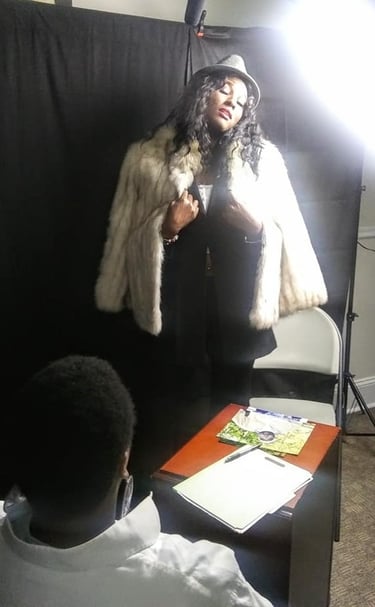 Tiffany Josie behind-the-scenes on microfilm shoot produced by Affect Video Productions, Exclusif Sp