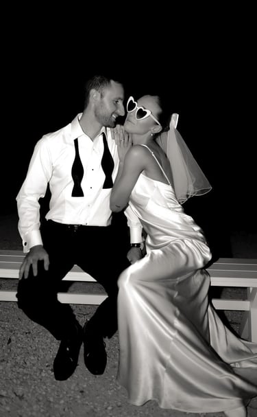 bride and groom flash photography