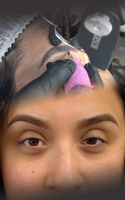 permanent makeup procedure ombre powder brow