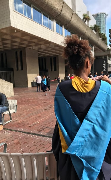 a woman in a blue jacket and a man in a blue jacket