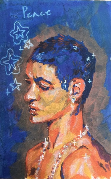 Original Takara Welter Mixed Media Painting on Paper, titled "Peace"