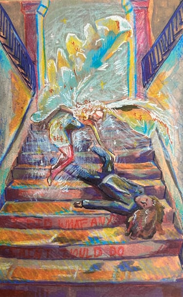 Original Takara Welter Gouache Painting on Paper, "What Any Saint Would Do"