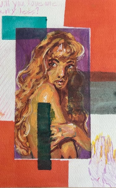 Original Takara Welter Mixed Media Painting on Paper , titled 'Will You Still Love Me'