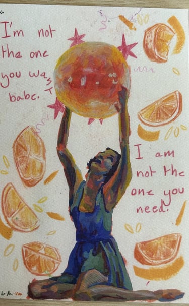 Original Takara Welter Mixed Media Painting on Paper , 'I am not the one you need'
