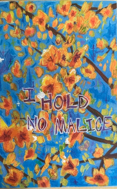 Original Takara Welter Mixed Media Painting on Paper titled, I Hold No Malice