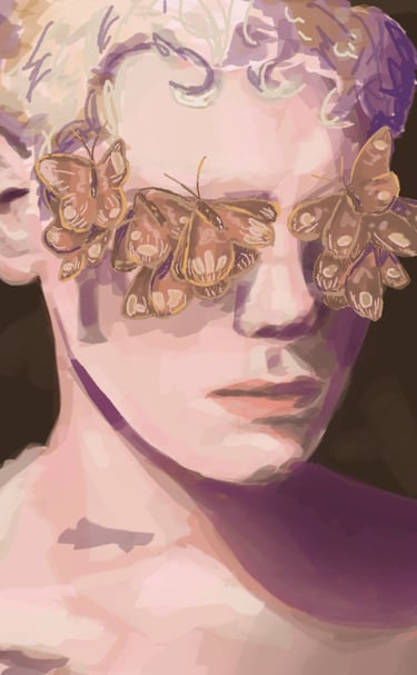 Original Takara Welter Digital Painting titled, "Lamp Man"