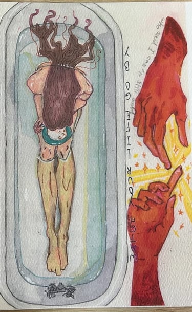 Original Takara Mixed Media Welter Painting on Paper titled, "Watch Your Life Go By"
