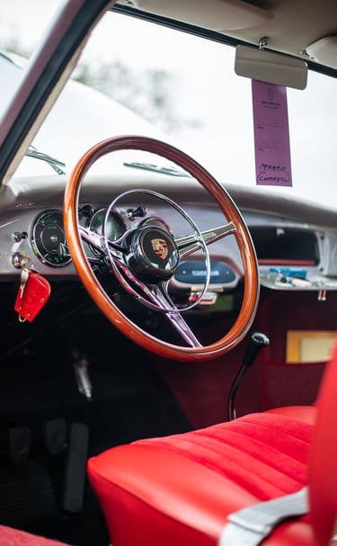 A Porsche 356 interior.