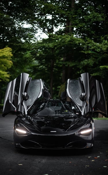 A Mclaren 720s with the doors open.