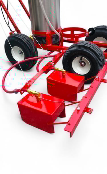 Double line paint striping machine attachment made for painting parking lots