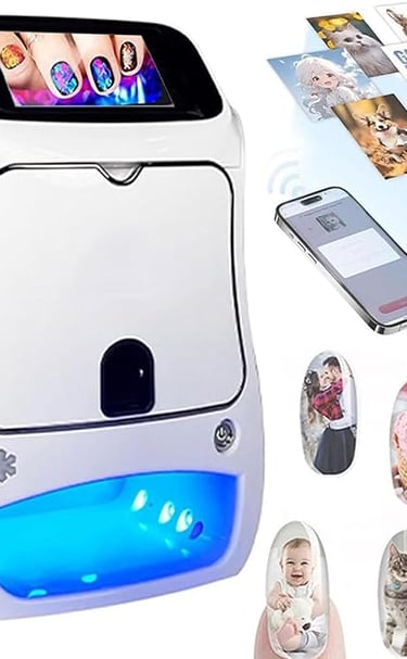 Sunseota Impresora de uñas 3D Inteligente y automática, con Pantalla táctil, para Pintar en 20 Segundos,
