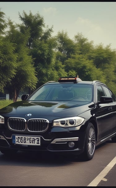 A line of black taxis parked along a dimly lit street at night, illuminated by streetlights. The taxis have lit signs on top with glowing red lettering, indicating they are available for passengers. Trees and urban elements are visible in the background, contributing to a city atmosphere.