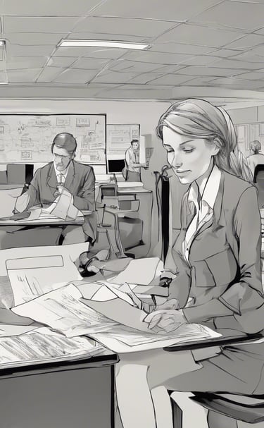 a group of people standing around a display of video screens