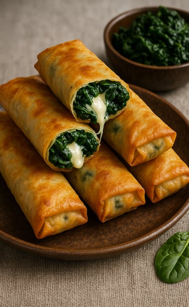 Spinach Cheese Spring Rolls