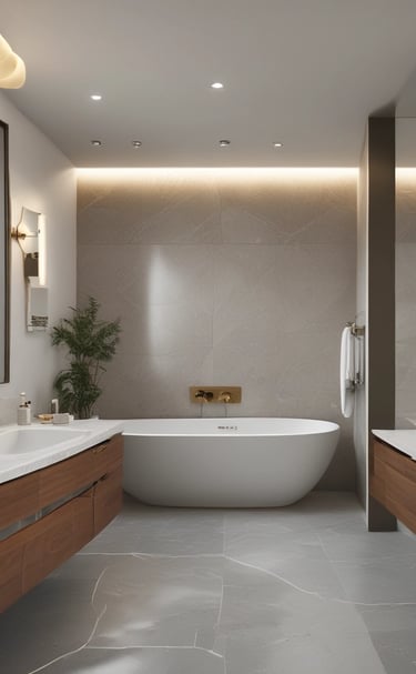 The interior of a luxury car featuring black seating with bright orange accents and stitching. The dashboard displays the brand logo in elegant script, also highlighted with orange elements. The design is sleek and modern, with large windows capturing an external view of palm trees and high-rise buildings.