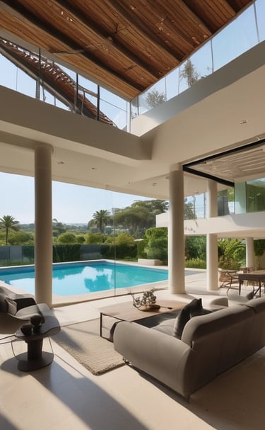 A vibrant commercial complex bustling with activity.