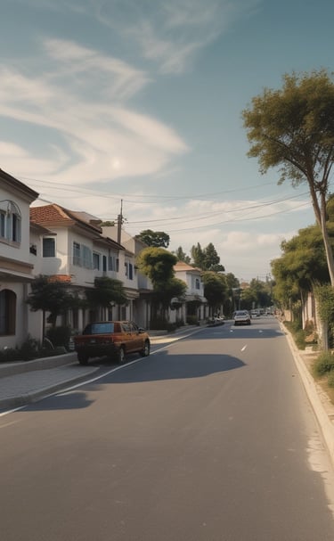 An aerial view of a residential layout highlighting urban planning.