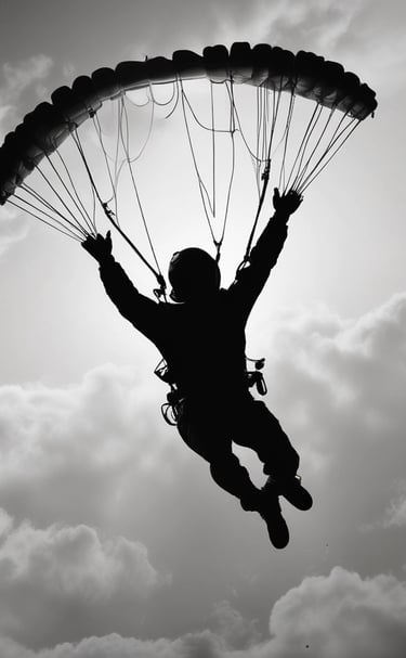 a foggy night with a street light in the distance