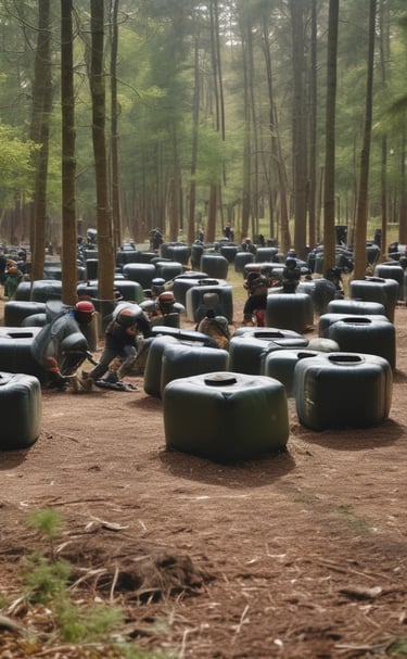 Personas Jugando en campo de paintball en Valle del Sol