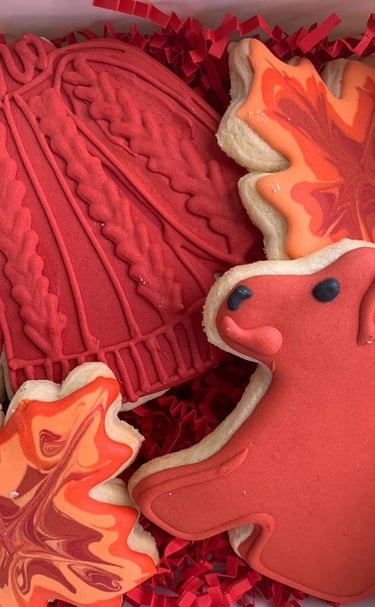 Cute themed fall cookies for a party. Custom designs and individually created order