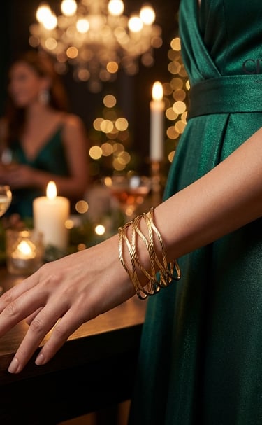 City Girl Jewellery - citygoldbangles - 18 Carat Gold Plated  - Daily Wear - Bangles Set