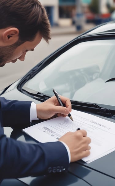 A satisfied customer receiving keys from a Grupo Circulo expert in a blue uniform