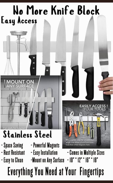 Magnetic Knife Holder for Refrigerator or Wall Stainless Steel