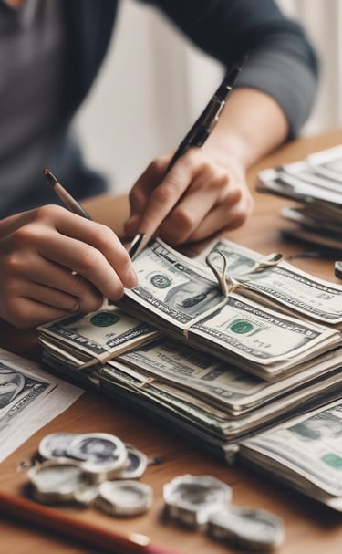 A cozy morning workspace with a notebook, coffee, and sunlight streaming in.