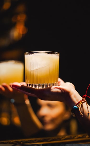 signature cocktail at stolen moon cocktail bar paris