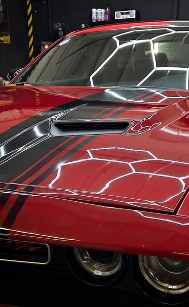 Lipdukų/reklamos gamyba, klijavimas Pavienių detalių kaip chromai, apdailos, langų apvadai, stogas, 