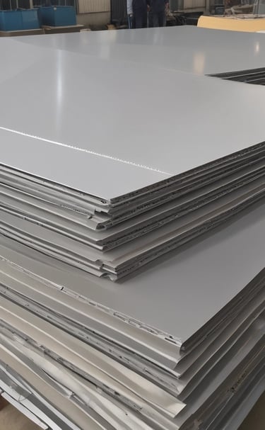 An industrial workshop showcasing sheet metal fabrication.