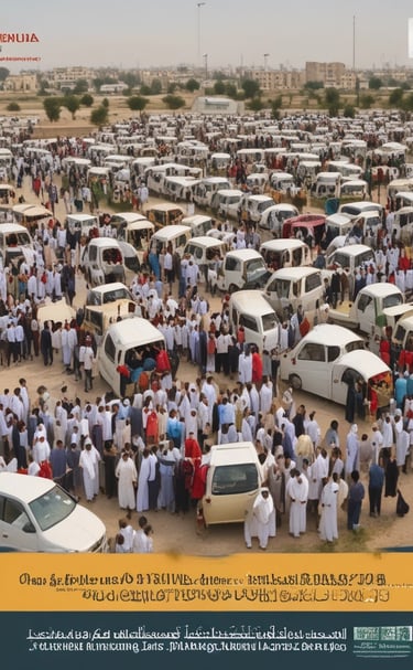 High-rise residential buildings featuring laundry hanging on poles extended from the windows. The walls of the buildings are painted in a mix of white and red. The image conveys a sense of urban living and community.