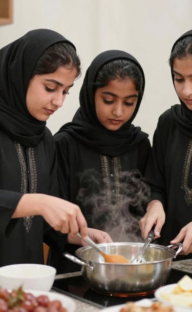 A cooking class in session at our training center.