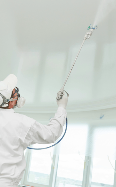 Pintor con sistema de pintura Airless.