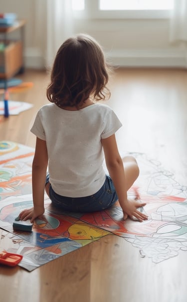 blue and white plastic box on white round table