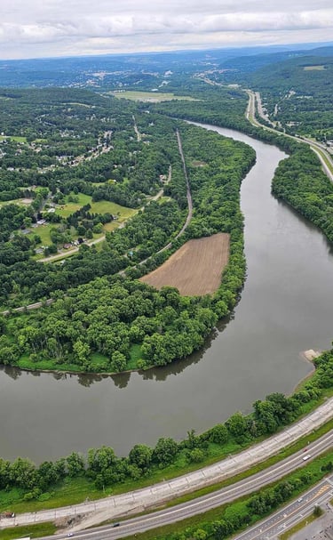 View from a hot air balloon in Binghamton New York