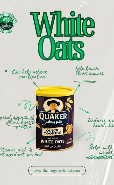 Breakfast: Quaker White Oats Benifits