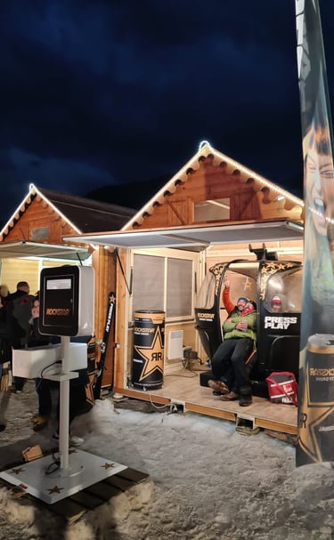 Photobooth avec décors, Cabine de remontée mécanique en photocall