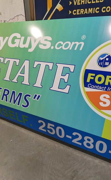 a real estate agent sign board for real estate sale