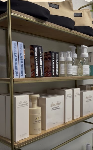 Lash aftercare and retail products available in La Jolla