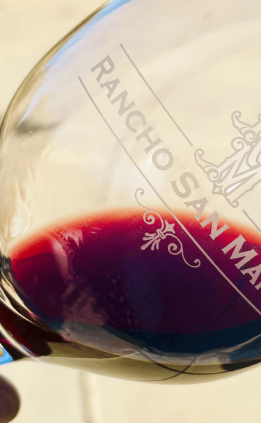Rancho San Martin Wine Glass close up