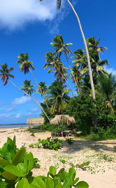 Praia de Bainema, Ilha de Boipeba Refúgio do Sagrado. Eventos e hospedagem