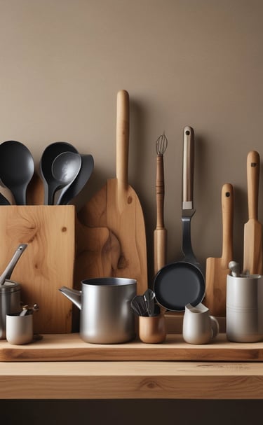 A collection of home organization tools displayed elegantly.